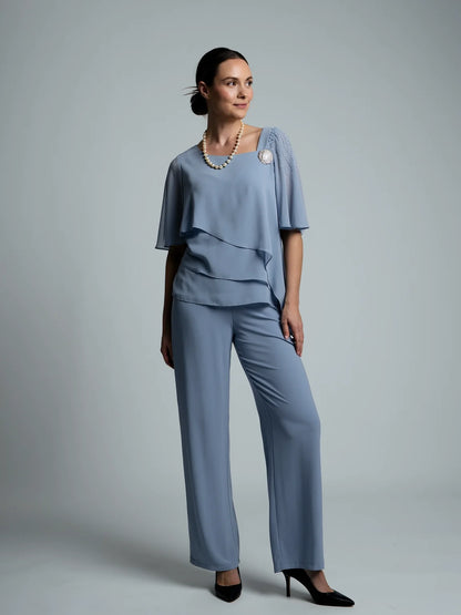 Women's Elegant Pantsuit | Relaxed Fit Two Piece Occasion Wear-Women Pantsuit-Sasha Sydney