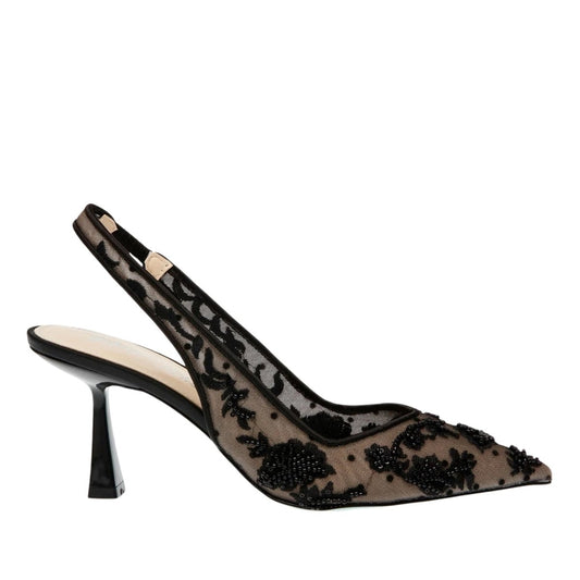 Women's Embroidered Slingback Heels | Pointed Toe Event Wear-Women Shoes-Sasha Sydney