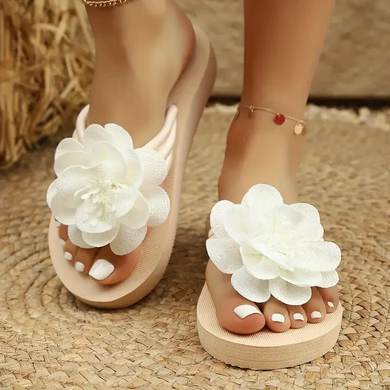 Women's Floral Sandals | Open Toe Platform Casual Wear