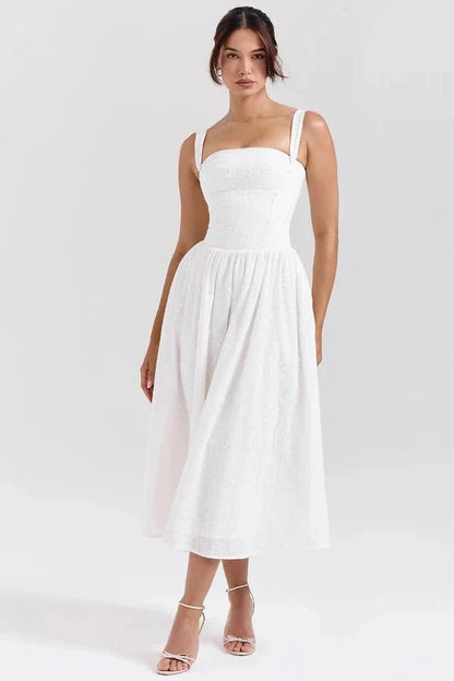 Women's Gingham Midi Dress | Square Neck Pocket Casual Wear 4