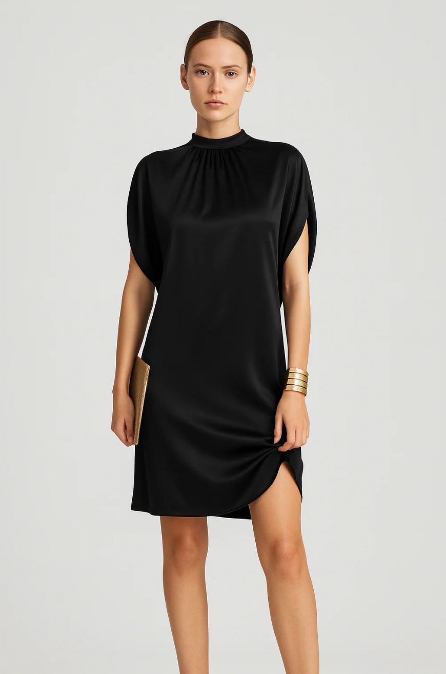 Women's High Neck Mini Dress | Open Sleeve Detail Everyday Occasions 1