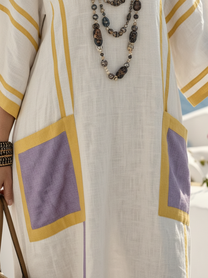 Women's Kaftan Style Maxi Dress | V Neck Pocket Holiday Wear-Dress-Sasha Sydney