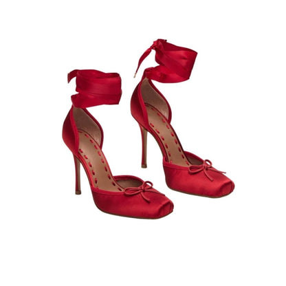 Women's Plain Heels | Ankle Wrap Bow Formal Wear 11