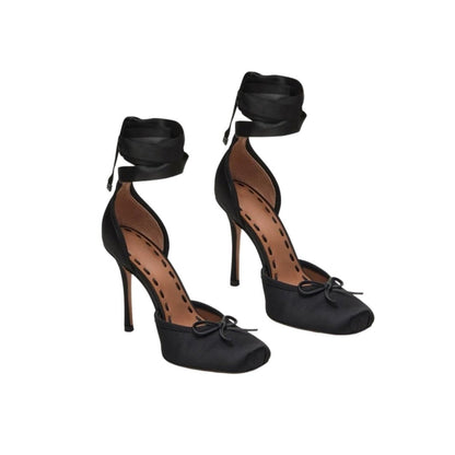 Women's Plain Heels | Ankle Wrap Bow Formal Wear 5