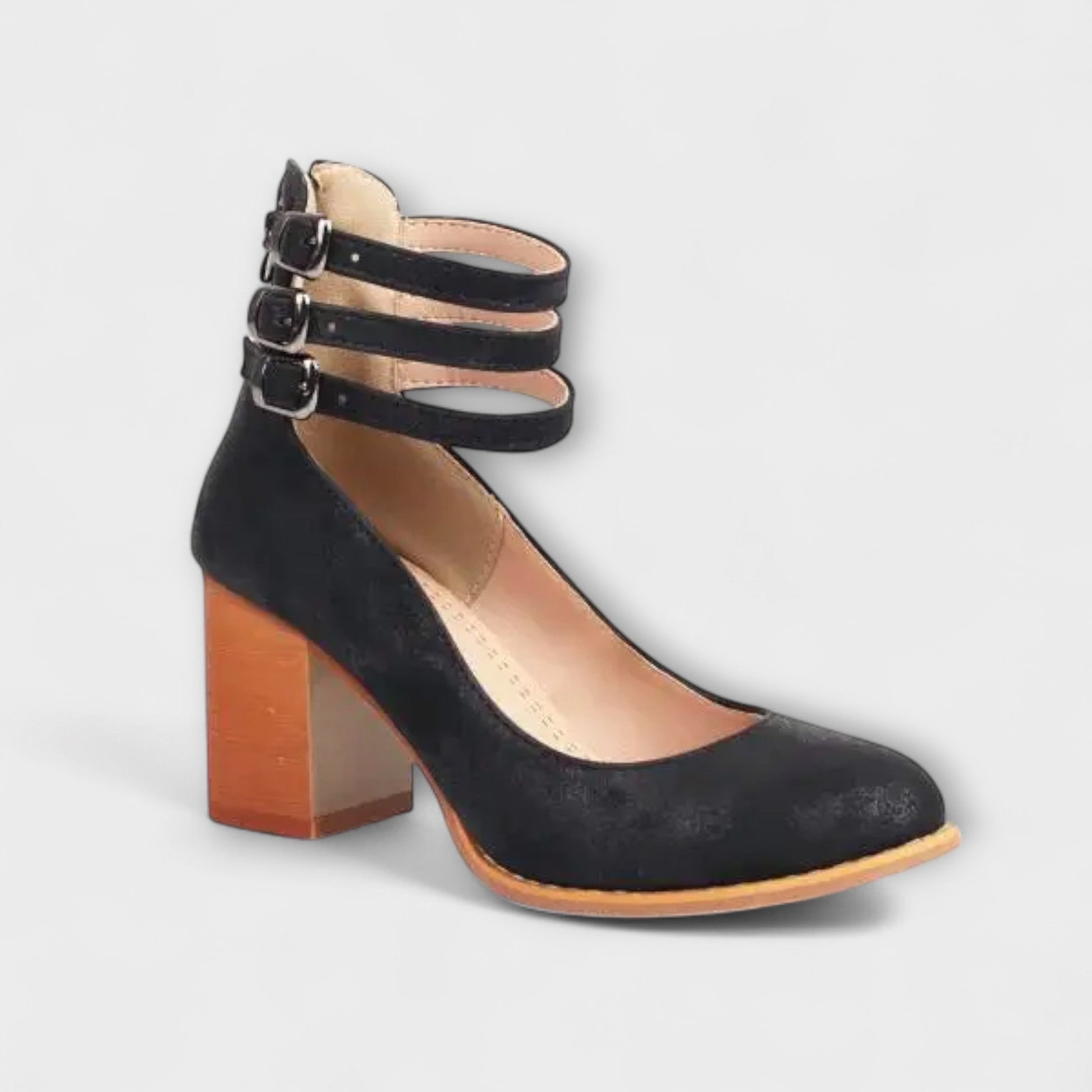 Women's Plain Heels | Buckle Strap Block Heel Casual Wear 4