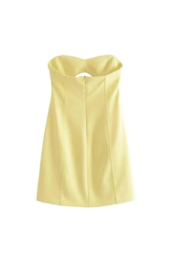 Women's Plain Mini Dress | Strapless Cut Out Party Wear 5