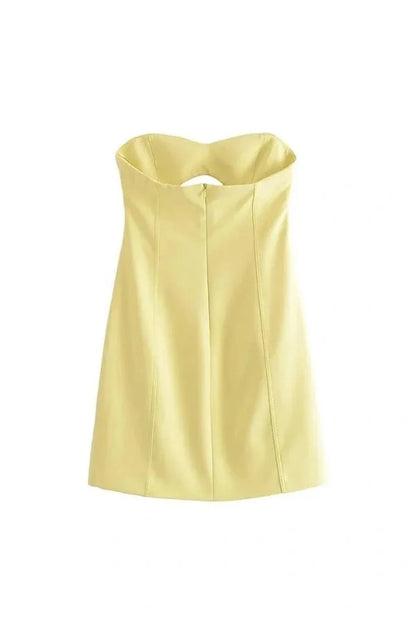 Women's Plain Mini Dress | Strapless Cut Out Party Wear 5