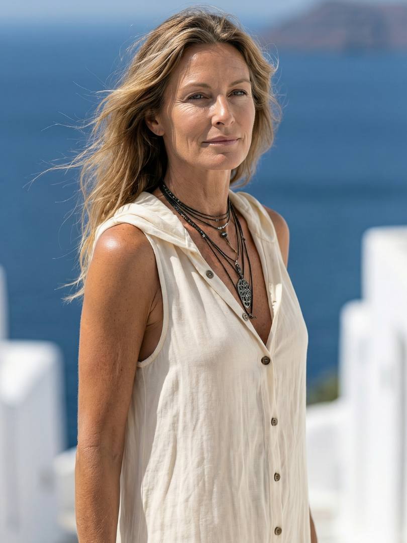 Women's Sleeveless Maxi Dress | Button Front Relaxed Holiday Wear-Dress-Sasha Sydney