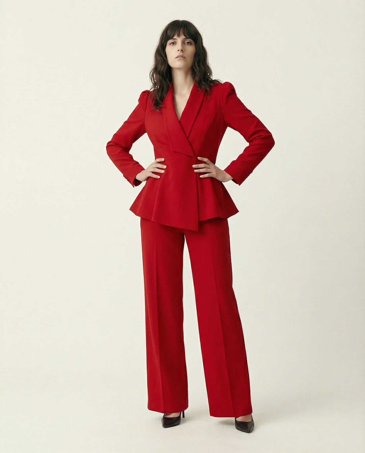 Women's Peplum Pantsuit | Two Piece Design Formal Occasion-Women Pantsuit-Sasha Sydney
