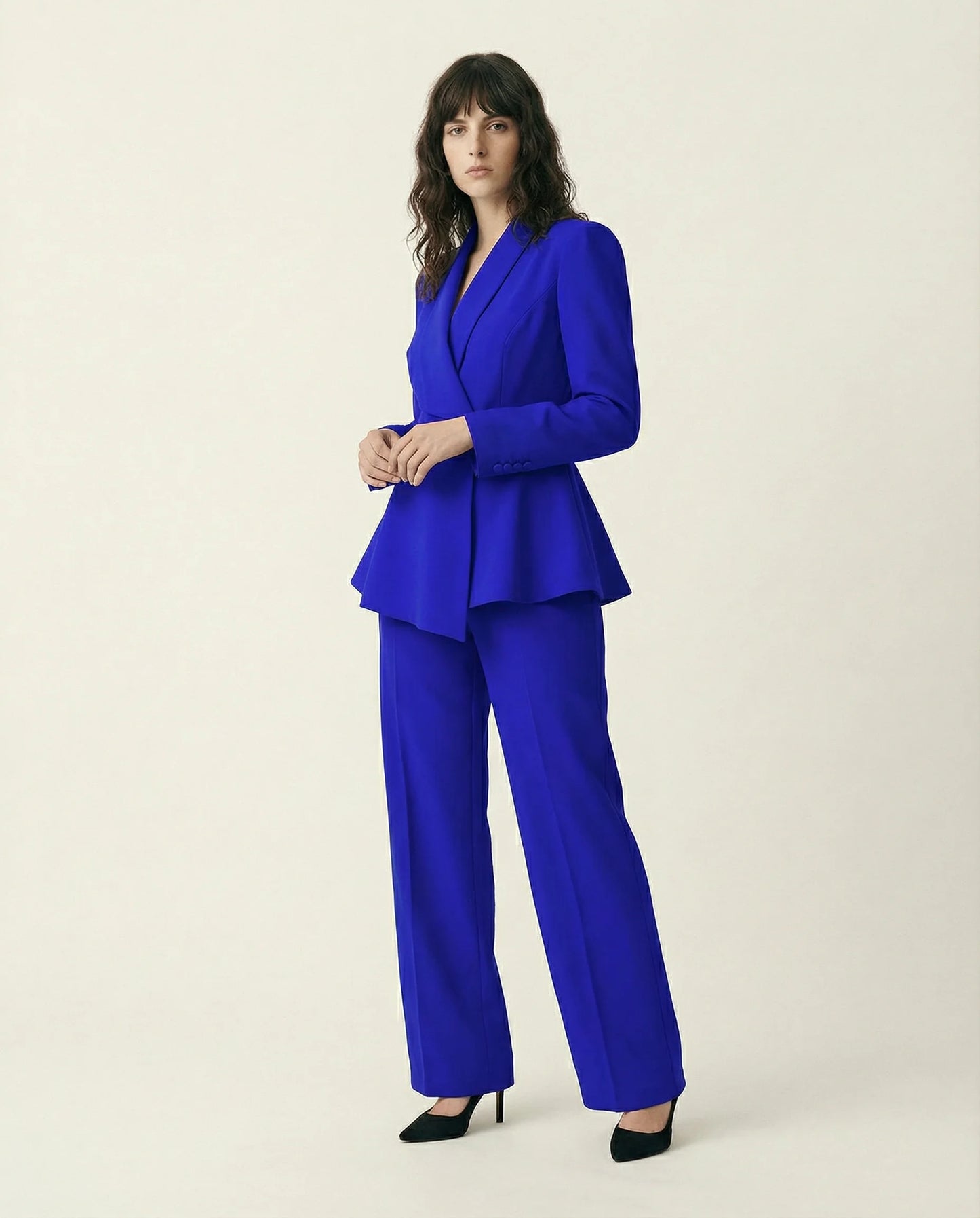 Women's Peplum Pantsuit | Two Piece Design Formal Occasion-Women Pantsuit-Sasha Sydney