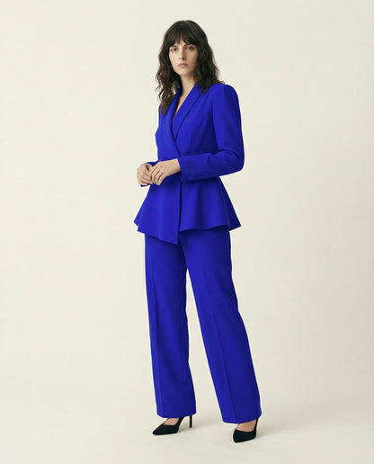 Women's Peplum Pantsuit | Two Piece Design Formal Occasion-Women Pantsuit-Sasha Sydney