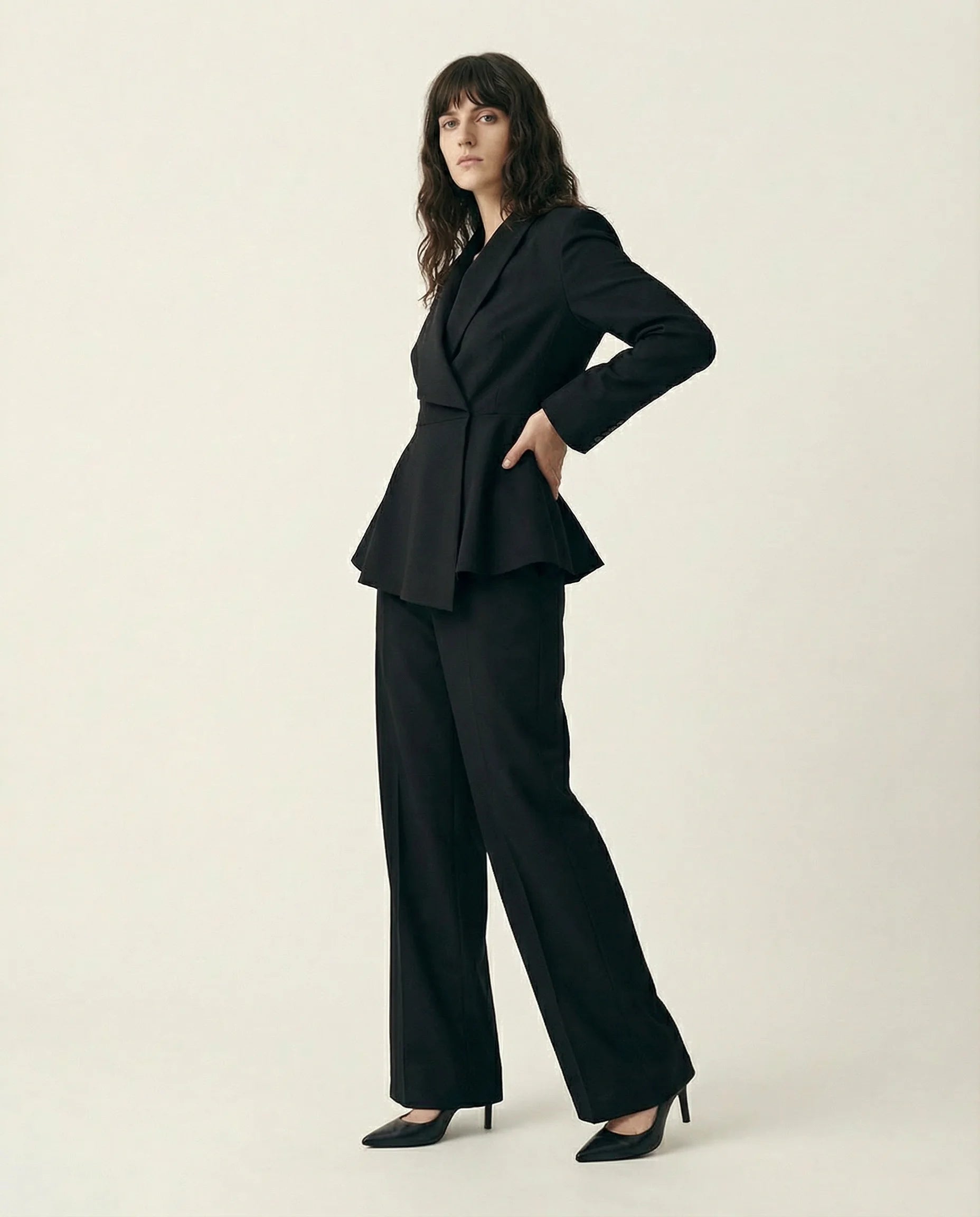 Women's Peplum Pantsuit | Two Piece Design Formal Occasion-Women Pantsuit-Sasha Sydney