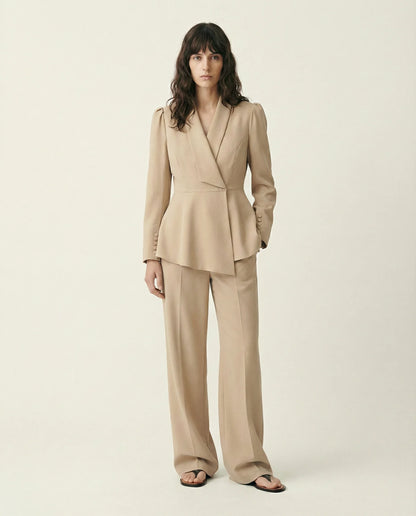 Women's Peplum Pantsuit | Two Piece Design Formal Occasion-Women Pantsuit-Sasha Sydney