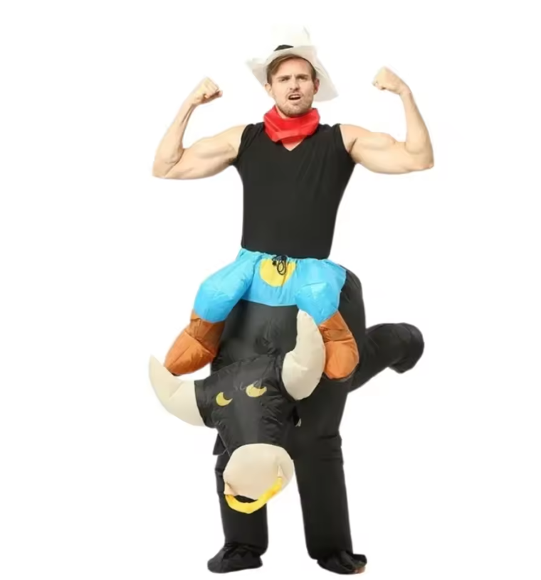 Adults Kids Cowboy Animal Costume | Carry On Inflatable Party Wear
