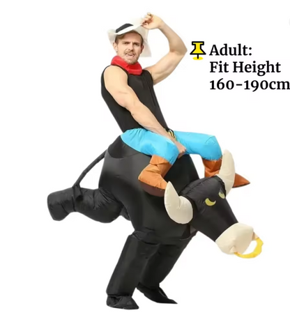 Adults Kids Cowboy Animal Costume | Carry On Inflatable Party Wear