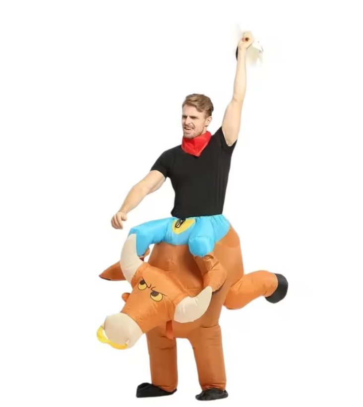 Adults Kids Cowboy Animal Costume | Carry On Inflatable Party Wear