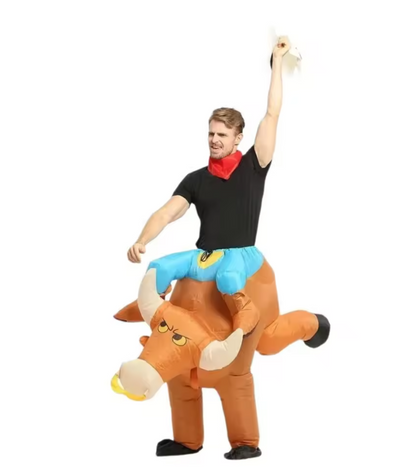 Adults Kids Cowboy Animal Costume | Carry On Inflatable Party Wear