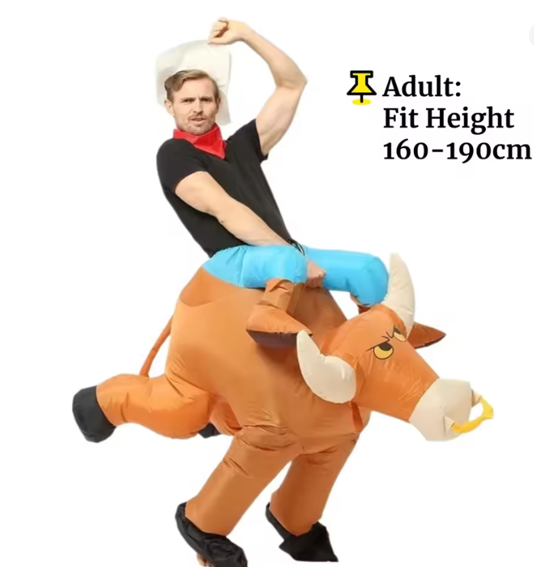 Adults Kids Cowboy Animal Costume | Carry On Inflatable Party Wear