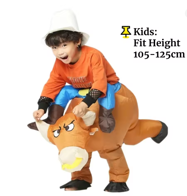 Adults Kids Cowboy Animal Costume | Carry On Inflatable Party Wear