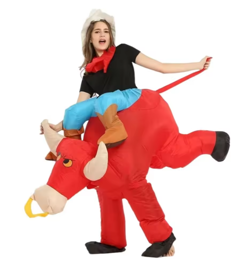 Adults Kids Cowboy Animal Costume | Carry On Inflatable Party Wear