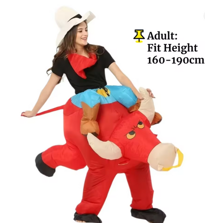 Adults Kids Cowboy Animal Costume | Carry On Inflatable Party Wear