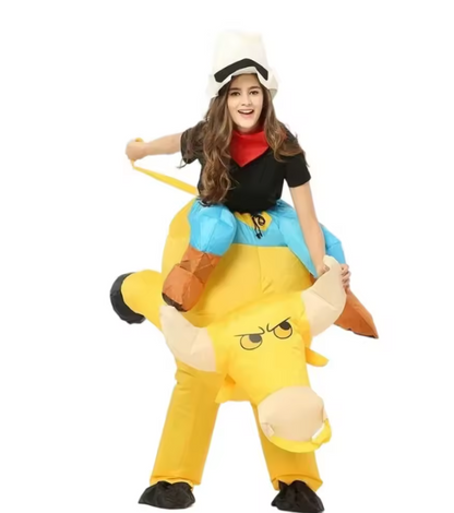 Adults Kids Cowboy Animal Costume | Carry On Inflatable Party Wear