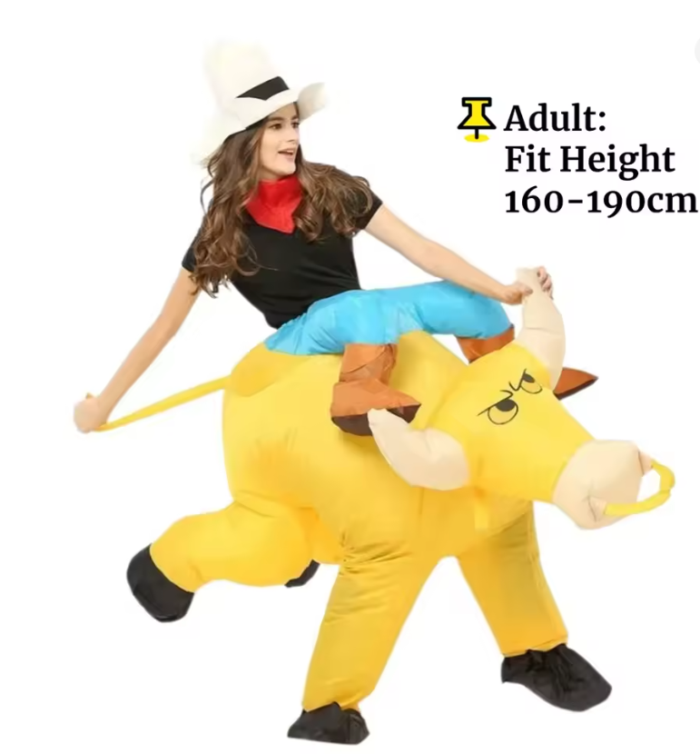 Adults Kids Cowboy Animal Costume | Carry On Inflatable Party Wear