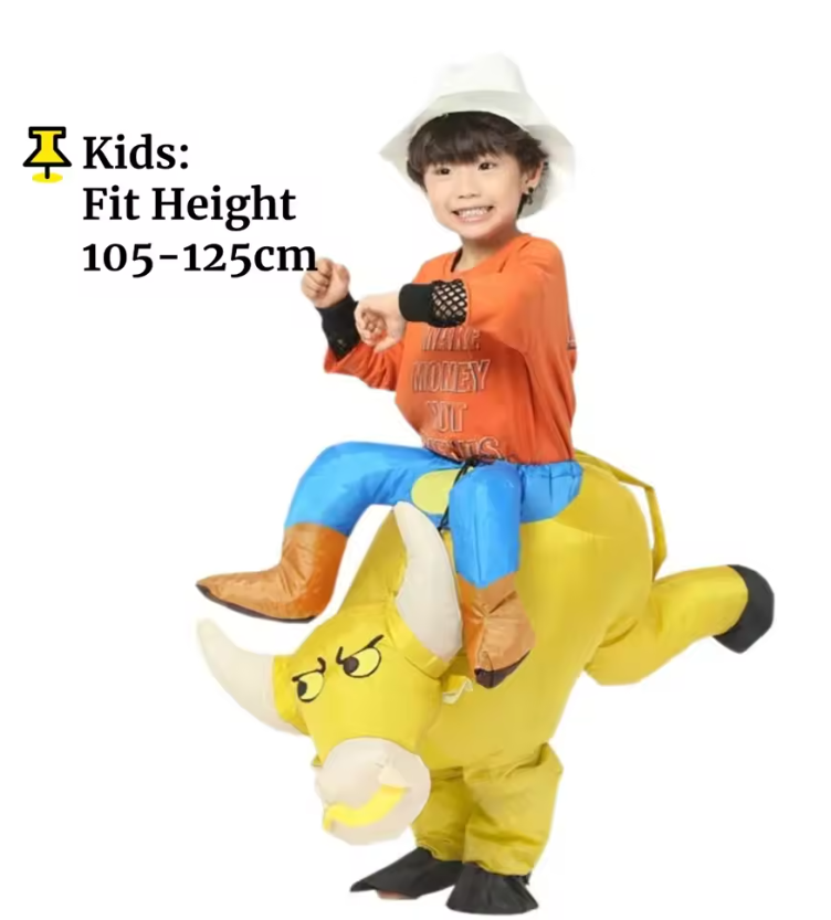 Adults Kids Cowboy Animal Costume | Carry On Inflatable Party Wear