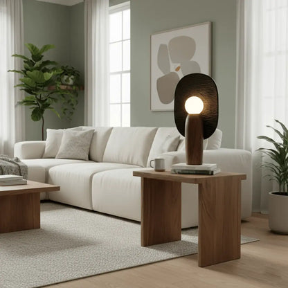 Artistic Sculptural Table Lamp | Oval Back Panel Table Light Interior Lighting-Table Lamp-Sasha Sydney