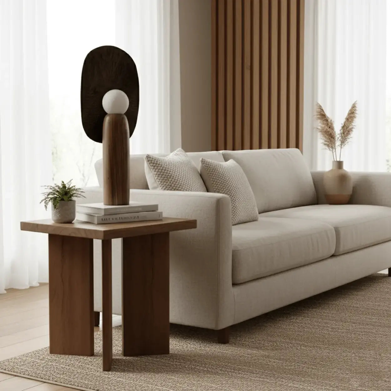 Artistic Sculptural Table Lamp | Oval Back Panel Table Light Interior Lighting-Table Lamp-Sasha Sydney