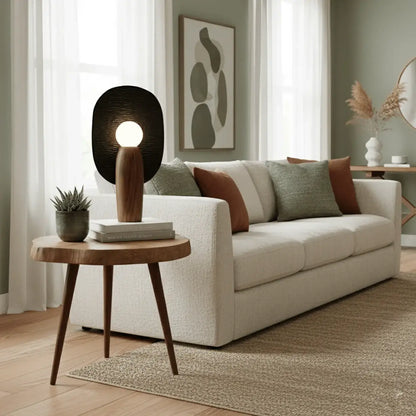 Artistic Sculptural Table Lamp | Oval Back Panel Table Light Interior Lighting-Table Lamp-Sasha Sydney