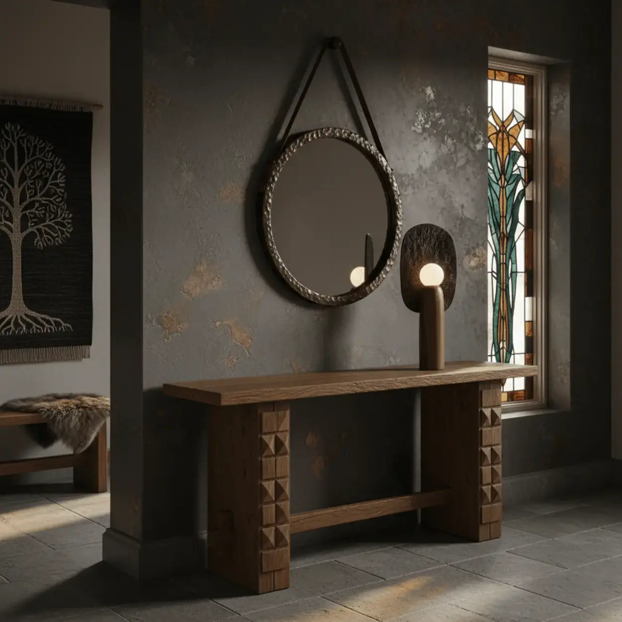 Artistic Sculptural Table Lamp | Oval Back Panel Table Light Interior Lighting-Table Lamp-Sasha Sydney