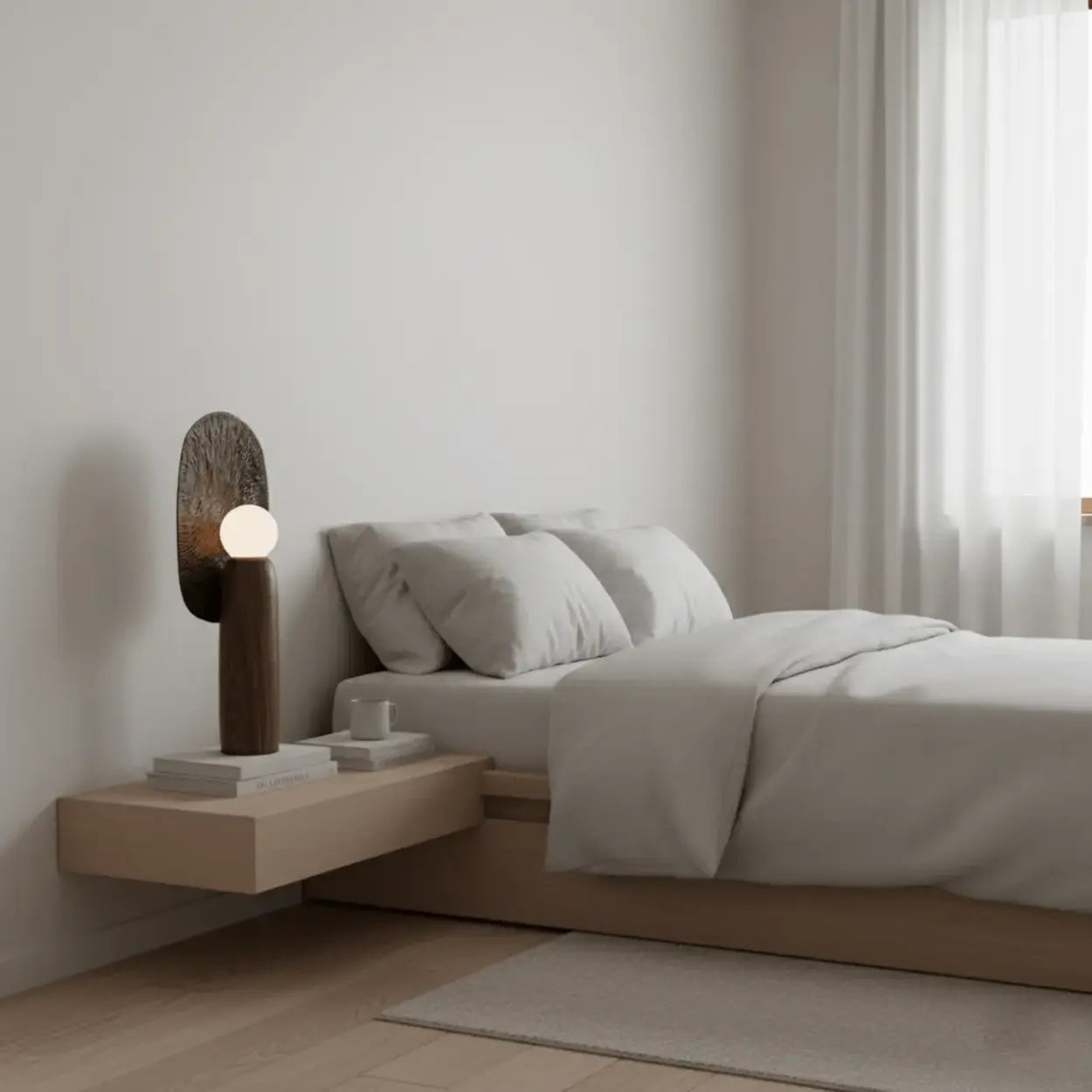 Artistic Sculptural Table Lamp | Oval Back Panel Table Light Interior Lighting-Table Lamp-Sasha Sydney