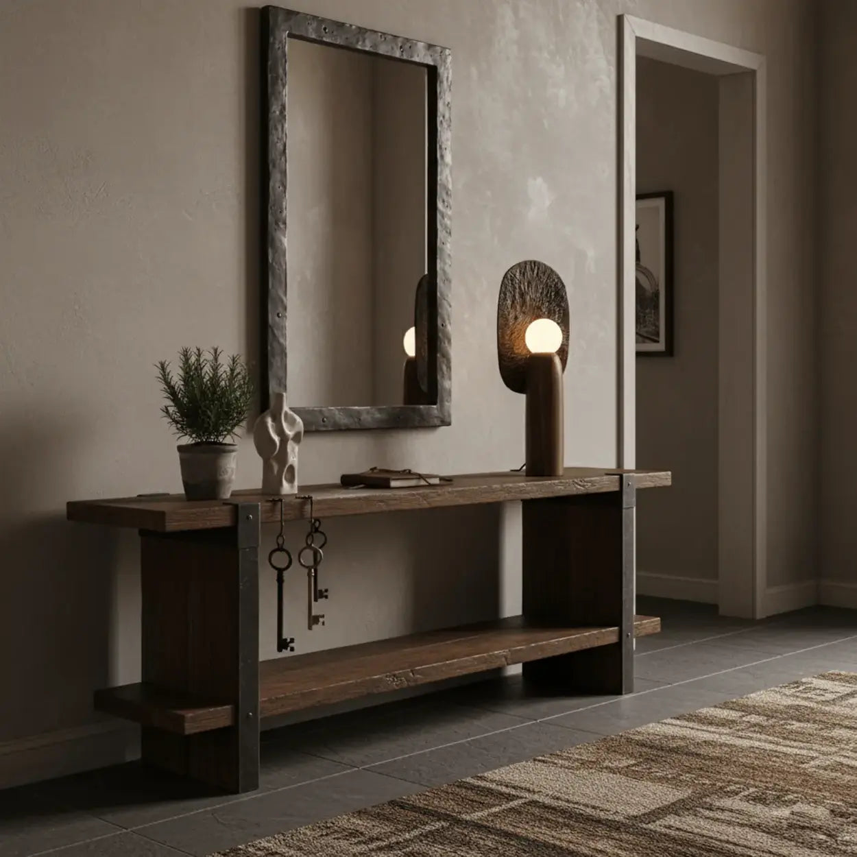 Artistic Sculptural Table Lamp | Oval Back Panel Table Light Interior Lighting-Table Lamp-Sasha Sydney