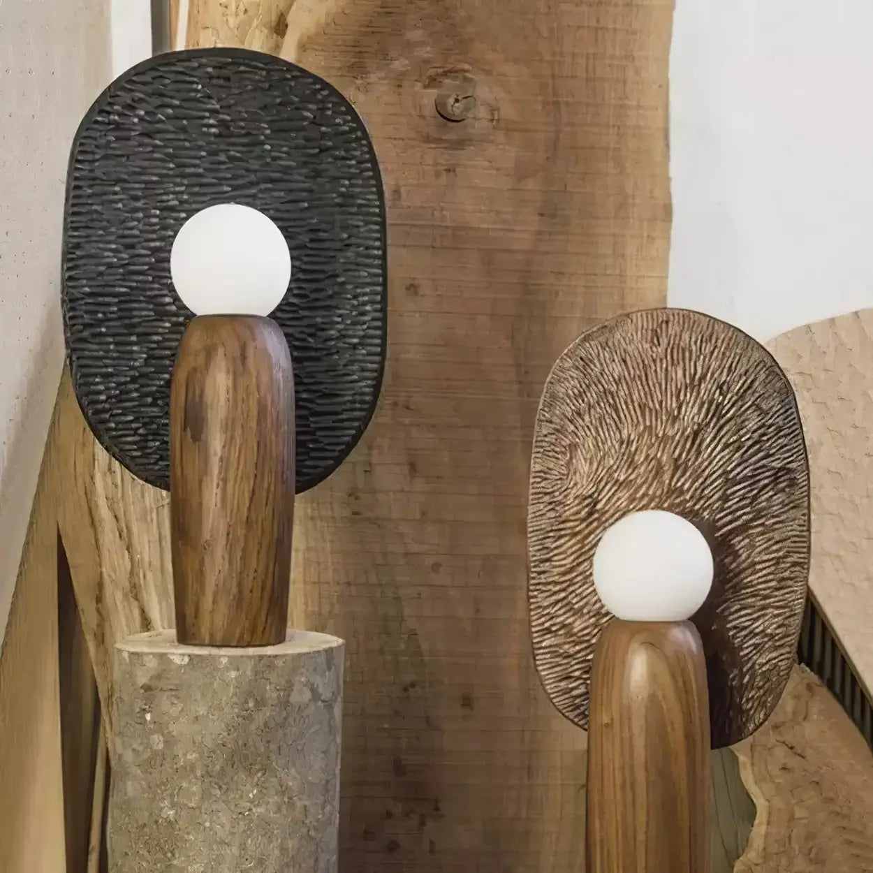 Artistic Sculptural Table Lamp | Oval Back Panel Table Light Interior Lighting-Table Lamp-Sasha Sydney