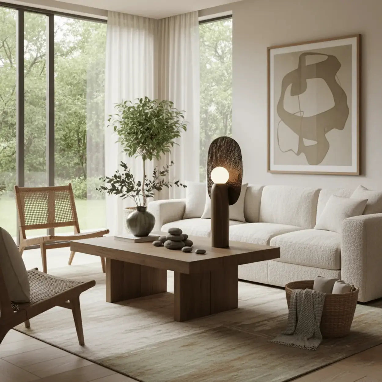 Artistic Sculptural Table Lamp | Oval Back Panel Table Light Interior Lighting-Table Lamp-Sasha Sydney