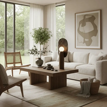 Artistic Sculptural Table Lamp | Oval Back Panel Table Light Interior Lighting-Table Lamp-Sasha Sydney