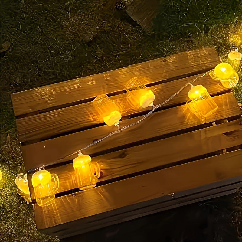 Beer Mug String Lights | LED Hanging Garland Party Camping Decoration-String Lights-Sasha Sydney