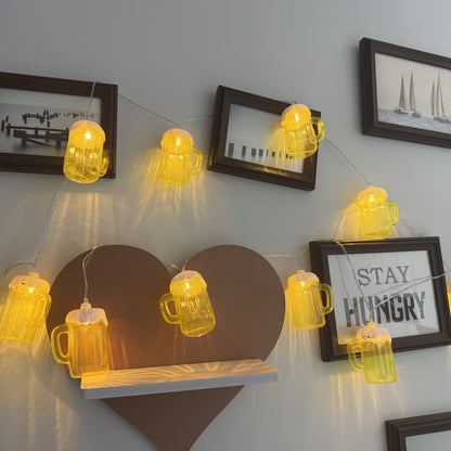 Beer Mug String Lights | LED Hanging Garland Party Camping Decoration-String Lights-Sasha Sydney