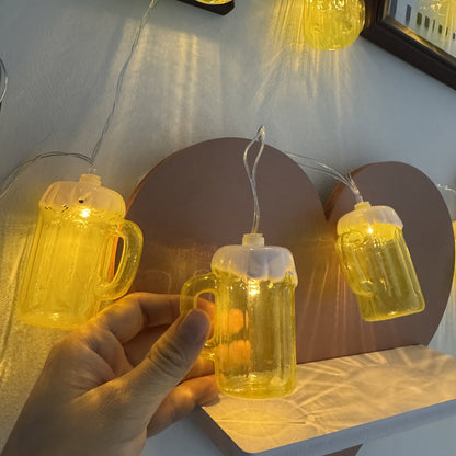 Beer Mug String Lights | LED Hanging Garland Party Camping Decoration-String Lights-Sasha Sydney
