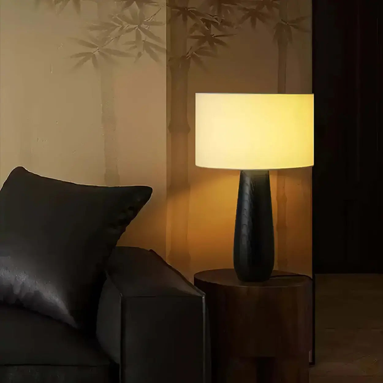 Contemporary Tapered Table Lamp | Drum Shade Table Light Interior Lighting-Table Lamp-Sasha Sydney