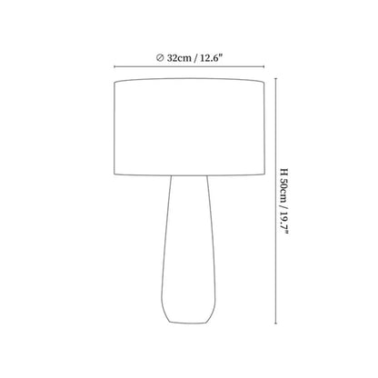Contemporary Tapered Table Lamp | Drum Shade Table Light Interior Lighting-Table Lamp-Sasha Sydney