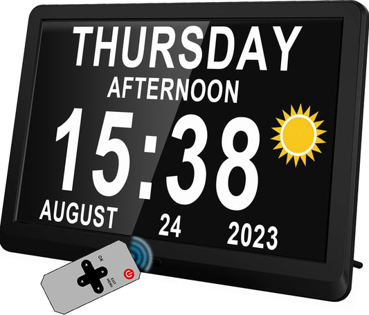 Digital Calendar Clock | Large Display Remote Control Time Date Monitor-Desk Clock-Sasha Sydney