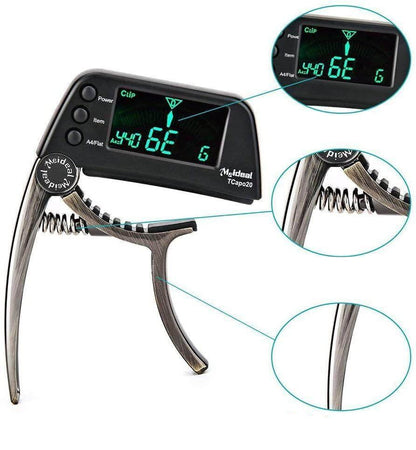 Digital Guitar Capo | LCD Tuner Acoustic Electric Practice-Guitar Capo-Sasha Sydney