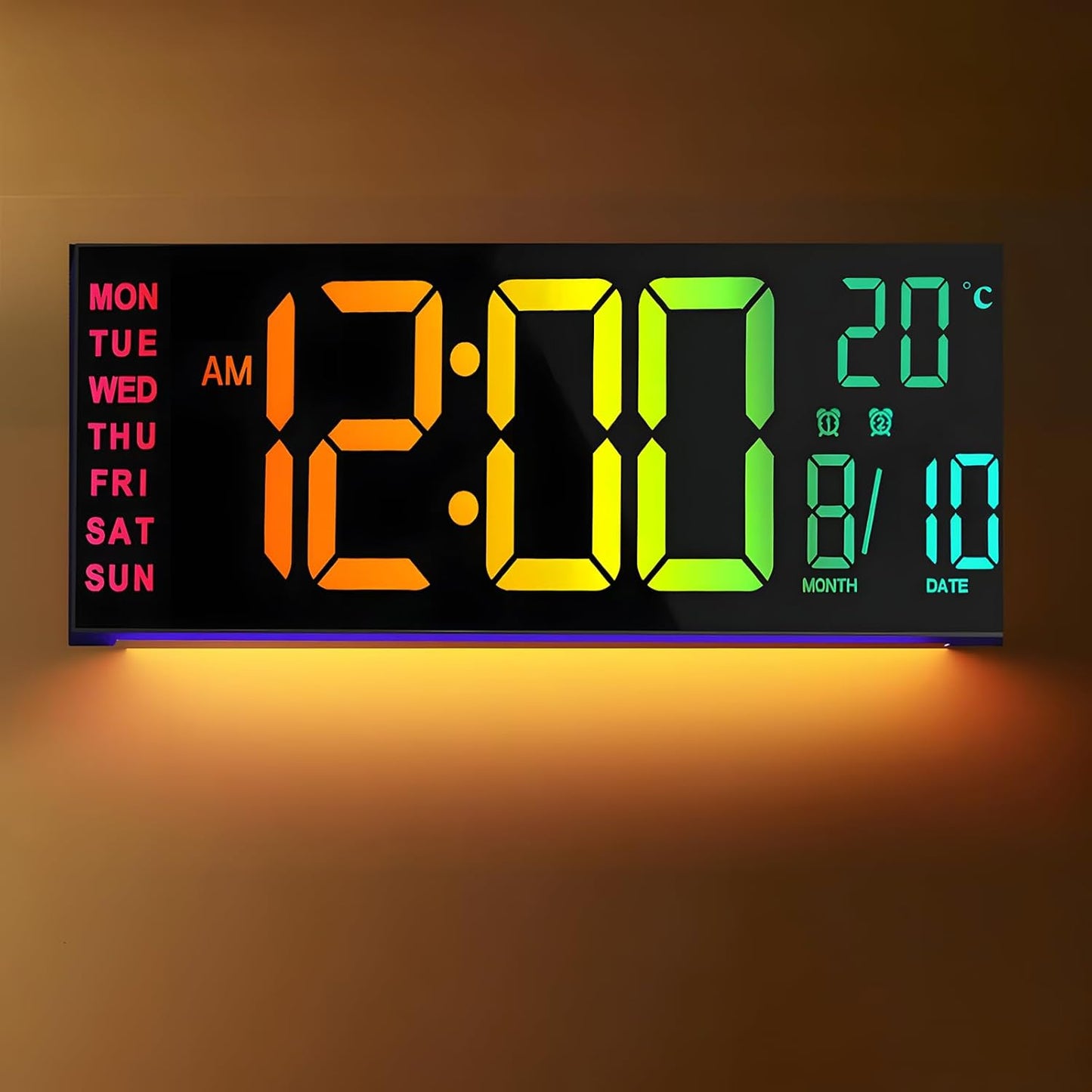 Digital LED Wall Clock | Large Display Temperature Calendar Home Office-Wall Clock-Sasha Sydney