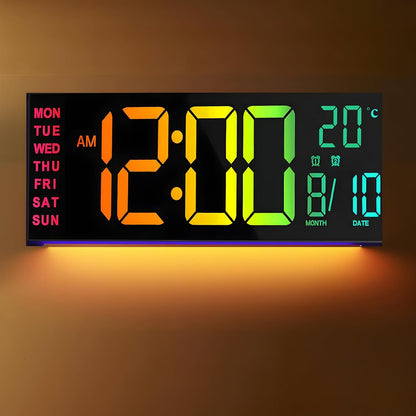 Digital LED Wall Clock | Large Display Temperature Calendar Home Office-Wall Clock-Sasha Sydney