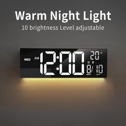 Digital LED Wall Clock | Large Display Temperature Calendar Home Office-Wall Clock-Sasha Sydney
