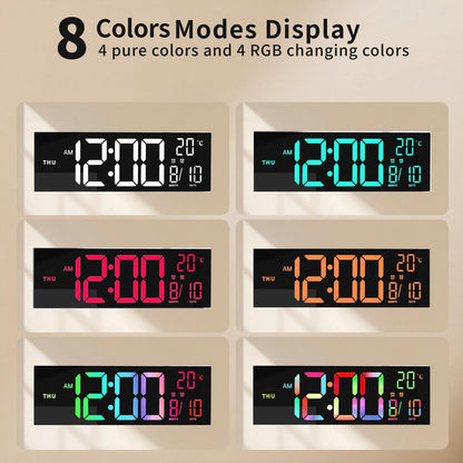 Digital LED Wall Clock | Large Display Temperature Calendar Home Office-Wall Clock-Sasha Sydney