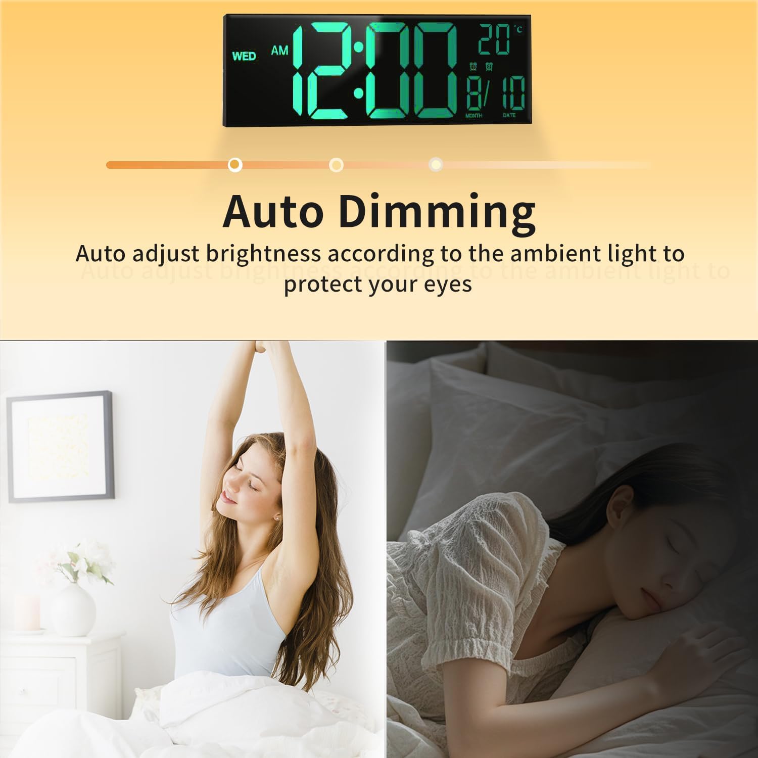 Digital LED Wall Clock | Large Display Temperature Calendar Home Office-Wall Clock-Sasha Sydney