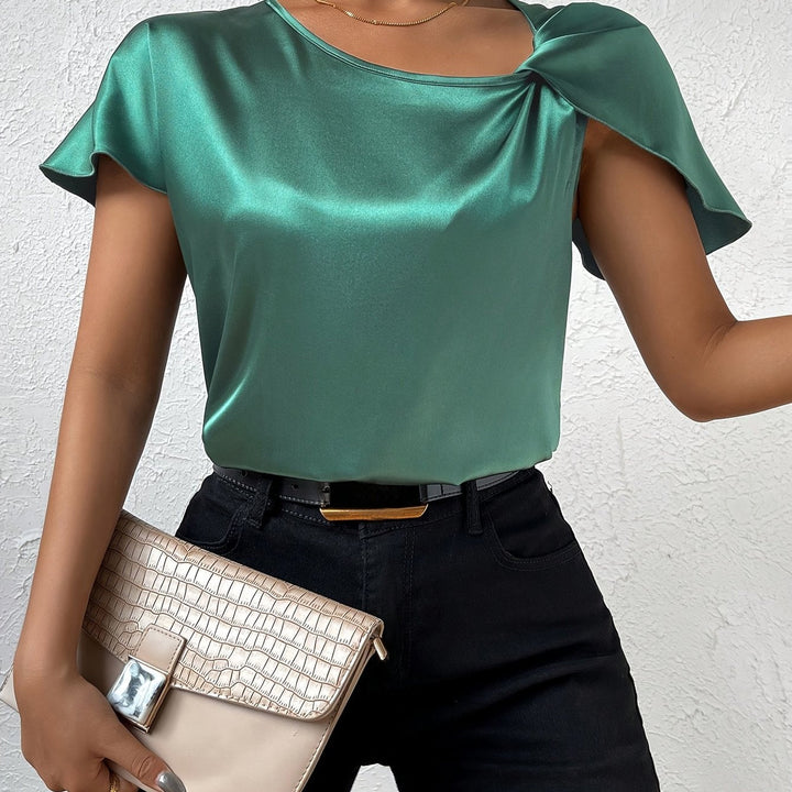 Loretta | Women Draped Top | Chic Shoulder Detail
